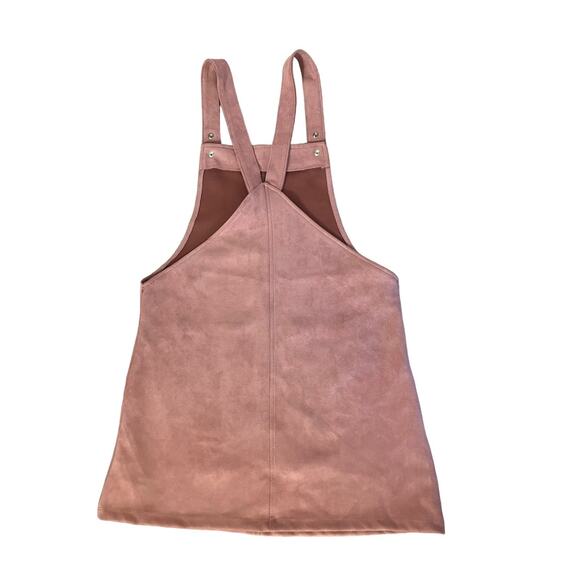 Forever 21 Women's Dusty Pink Patch Pockets Suede Overall Dress | Size M - Picture 7 of 12